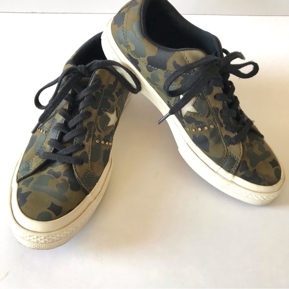 Converse All Star Chuck Taylor Camo Leather Unisex Sneakers Men’s 5 Women’s 7 - Picture 2 of 13